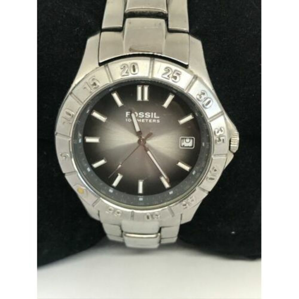 Fossil Am3081 Mens Silver Stainless Steel Analog Dial Quartz Genuine Watch Bb773